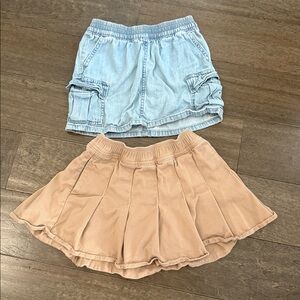 Abercrombie kids and gap kids Denim and Tan Skirt Set denim is small tan is 5/6